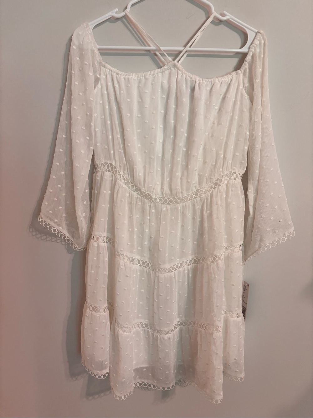 GIANNI BINI NWT Melanie White Long Sleeve Dress - Picture 2 of 12